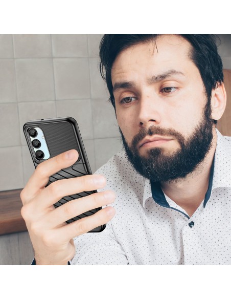 
Šarvuotas silikoninis dėklas, skirtas „Samsung Galaxy A26 Thunder“ dėklui - juodas
