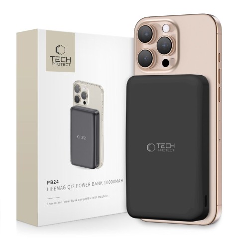 
Belaidis išorinis akumuliatorius 10000 mAh USB-A USB-C 15W – juodas
