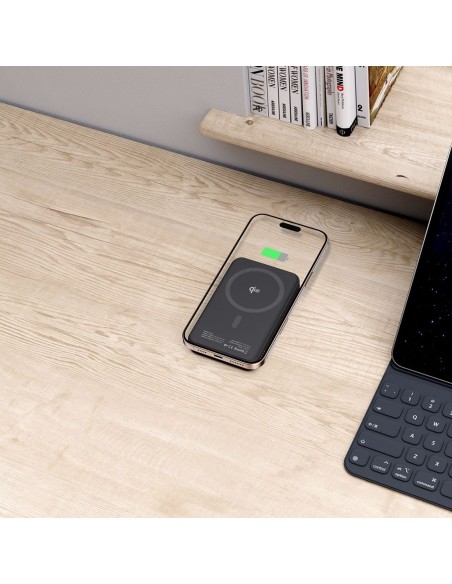 
Belaidis išorinis akumuliatorius 10000 mAh USB-A USB-C 15W – juodas
