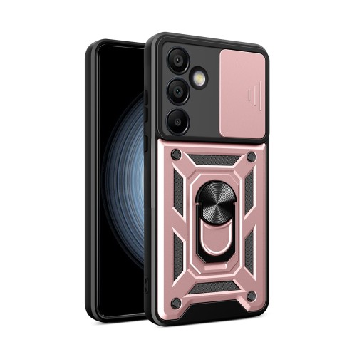 
Šarvuotas dėklas su stovu ir kameros dangteliu, skirtas „Samsung Galaxy A36 Hybrid Armor Camshield“ - rožinis
