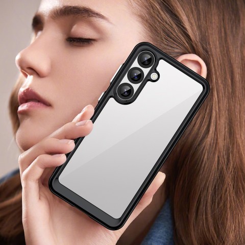 
„Samsung Galaxy A36 Outer Space“ dėklas su lanksčiu rėmeliu – juodas
