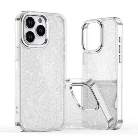 
Blizgantis „iPhone 16e“ galinis dėklas – skaidrus
