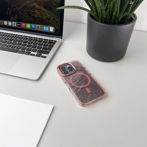 
Blizgantis „MagSafe“ dėklas, skirtas „iPhone 16e“ – rožinis
