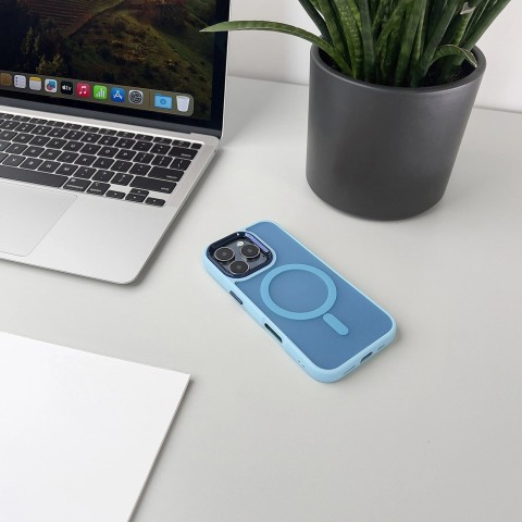 
„iPhone 16e“ madingas dėklas su „MagSafe“ – mėlynas
