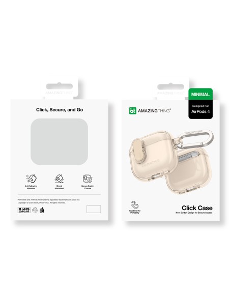 
„AirPods 4“ minimalaus dizaino dėklas – dykuma
