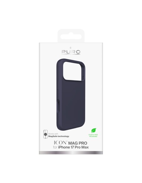 
„iPhone 17 Pro Max Pure Icon Mag Pro“ skysto silikono „MagSafe“ dėklas su aliuminio mygtukais – tamsiai mėlynas
