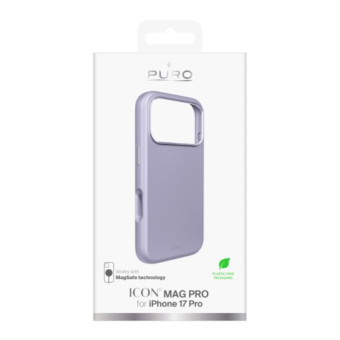 
„iPhone 17 Pro Icon Mag Pro“ skysto silikono „MagSafe“ dėklas su aliuminio mygtukais – levandų spalvos
