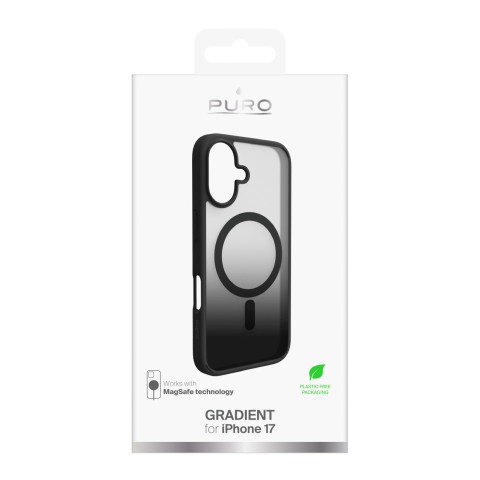 
„iPhone 17“ gradientinis TPU „MagSafe“ dėklas – juodas
