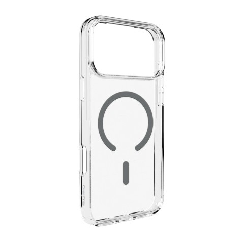 
„iPhone 17 Pro Max Lite“ „MagSafe“ dėklas – permatomas pilkas žiedas
