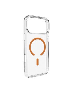 
„iPhone 17 Pro Max Lite“ „MagSafe“ dėklas – permatomas oranžinis žiedas
