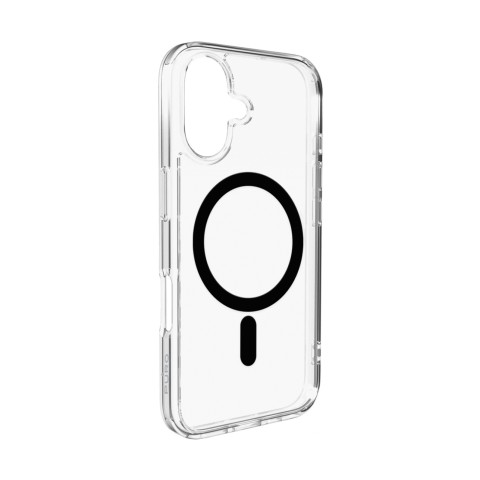 
„iPhone 17 Lite“ „MagSafe“ dėklas – permatomas juodas žiedas
