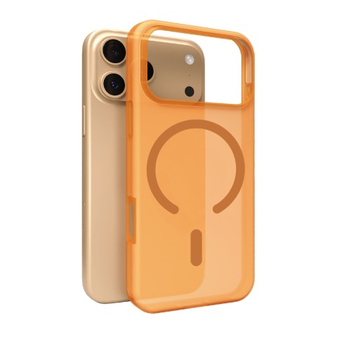 
„iPhone 17 Pro Max Magsafe Daylight“ silikoninis dėklas – permatomas oranžinis
