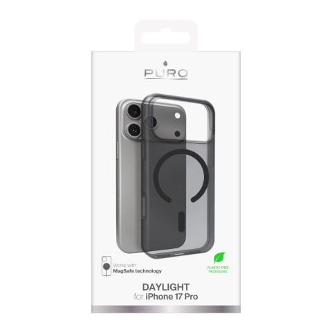 
„iPhone 17 Pro Magsafe Daylight“ silikoninis dėklas – permatomas juodas
