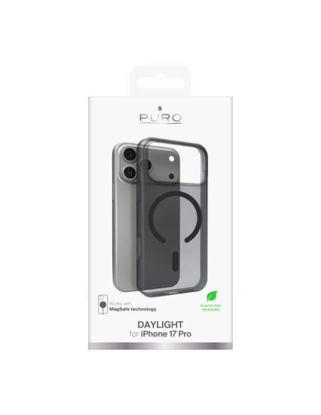
„iPhone 17 Pro Magsafe Daylight“ silikoninis dėklas – permatomas juodas
