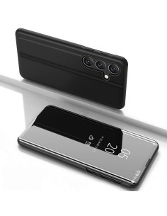 
„Samsung Galaxy S25 Clear View“ dėklas su atverčiamu dangteliu – juodas
