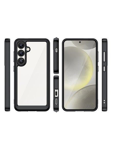 
Silikoninis dėklas su gelio rėmeliu, skirtas „Samsung Galaxy S25 Outer Space“ dėklui – juodas
