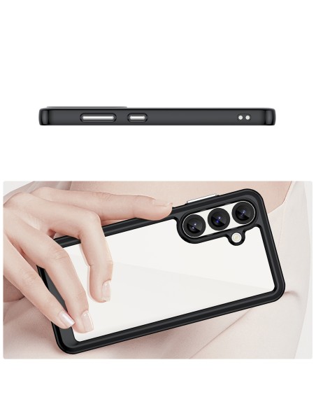 
Silikoninis dėklas su gelio rėmeliu, skirtas „Samsung Galaxy S25 Outer Space“ dėklui – juodas
