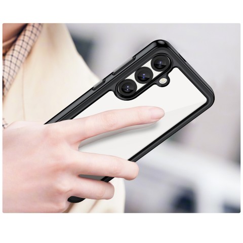 
Silikoninis dėklas su gelio rėmeliu, skirtas „Samsung Galaxy S25 Outer Space“ dėklui – juodas

