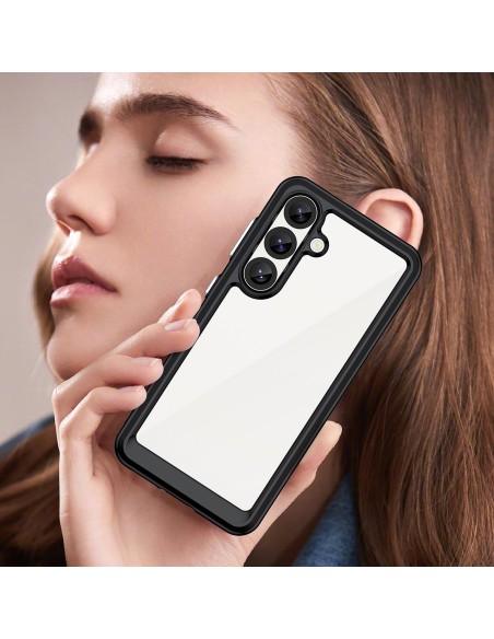 
Silikoninis dėklas su gelio rėmeliu, skirtas „Samsung Galaxy S25 Outer Space“ dėklui – juodas
