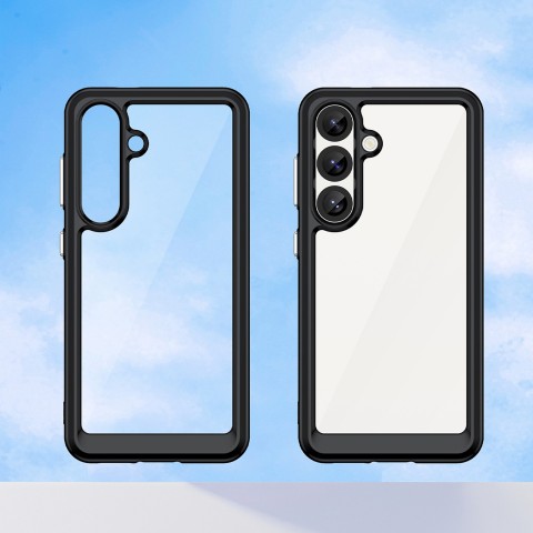 
Silikoninis dėklas su gelio rėmeliu, skirtas „Samsung Galaxy S25 Outer Space“ dėklui – juodas
