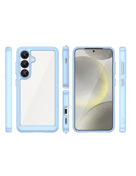 
Silikoninis dėklas su gelio rėmeliu, skirtas „Samsung Galaxy S25 Outer Space“ dėklui – mėlynas
