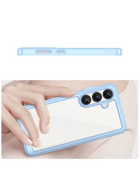 
Silikoninis dėklas su gelio rėmeliu, skirtas „Samsung Galaxy S25 Outer Space“ dėklui – mėlynas
