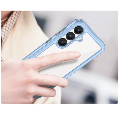 
Silikoninis dėklas su gelio rėmeliu, skirtas „Samsung Galaxy S25 Outer Space“ dėklui – mėlynas
