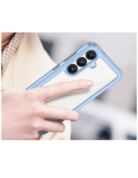 
Silikoninis dėklas su gelio rėmeliu, skirtas „Samsung Galaxy S25 Outer Space“ dėklui – mėlynas
