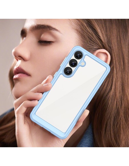 
Silikoninis dėklas su gelio rėmeliu, skirtas „Samsung Galaxy S25 Outer Space“ dėklui – mėlynas
