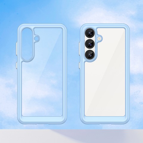
Silikoninis dėklas su gelio rėmeliu, skirtas „Samsung Galaxy S25 Outer Space“ dėklui – mėlynas
