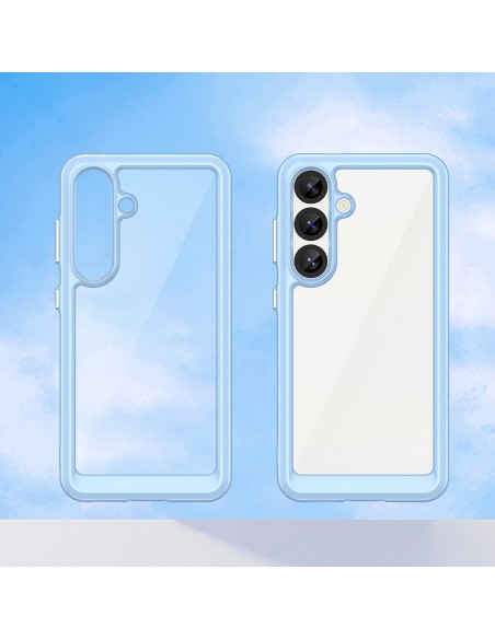 
Silikoninis dėklas su gelio rėmeliu, skirtas „Samsung Galaxy S25 Outer Space“ dėklui – mėlynas

