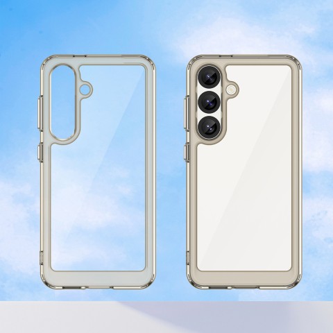 
Silikoninis dėklas su gelio rėmeliu, skirtas „Samsung Galaxy S25 Outer Space“ dėklui - skaidrus juodas
