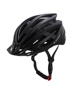 
MTB dviračio šalmas su nuimamu skydeliu ir USB galiniu žibintu 54-57 cm - juodas
