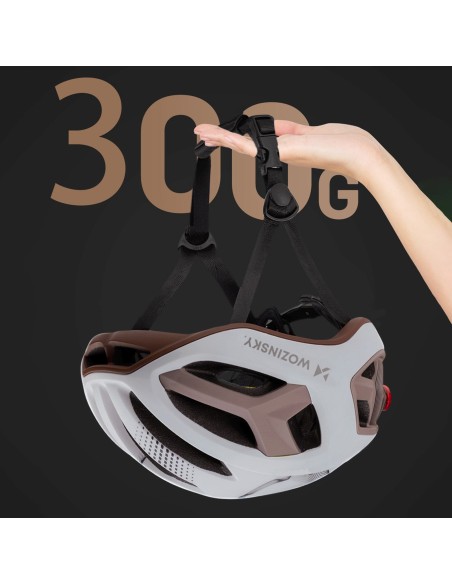 
Itin lengvas plento dviratininko šalmas, 54–58 cm – pilkai rudas

