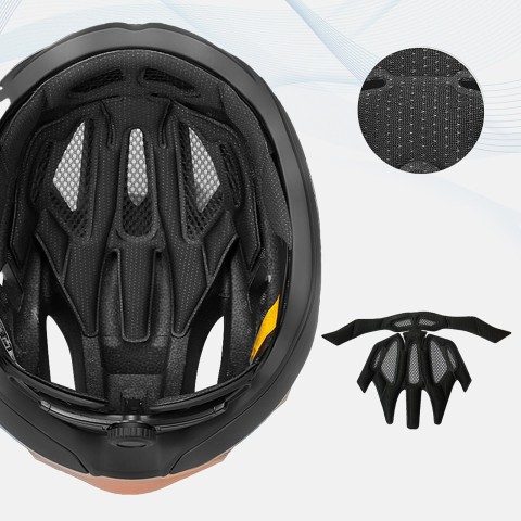 
Itin plonas plento dviratininko šalmas 57–62 cm – pilkšvai rudas
