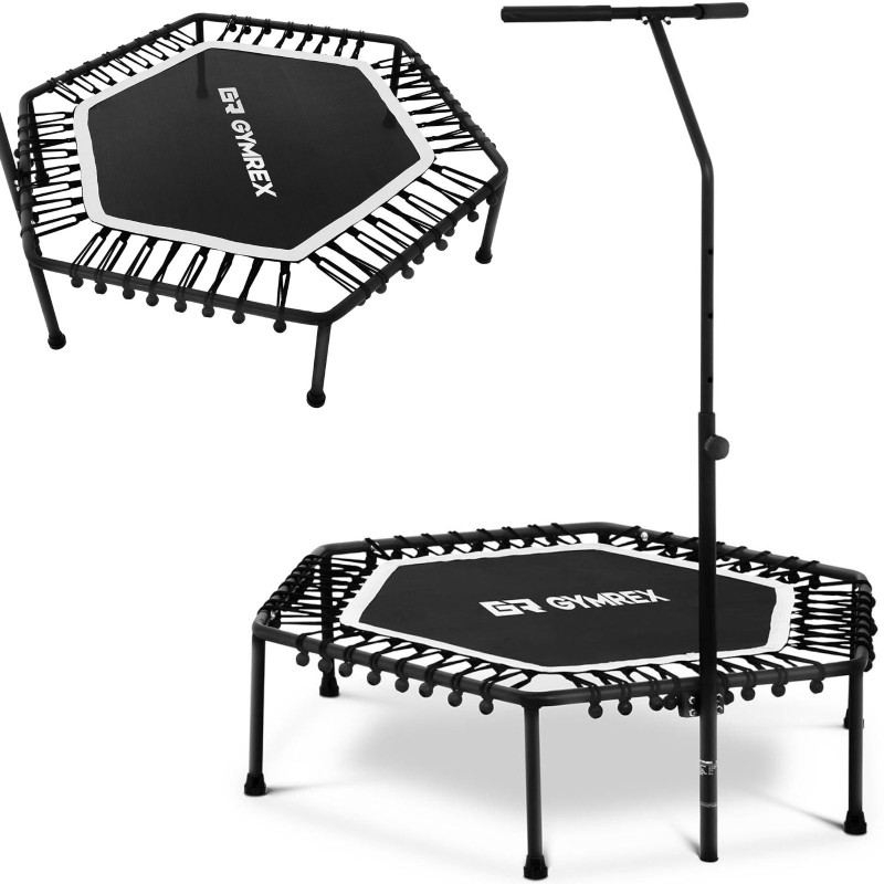 Fitneso batutas mankštai su reguliuojama rankena 124 cm juoda ir balta