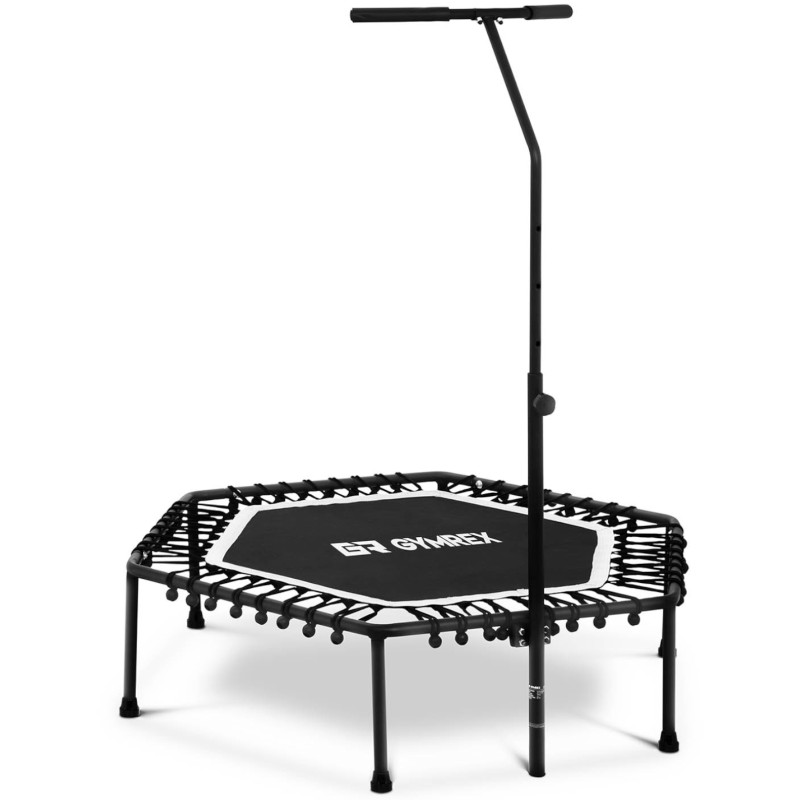 Fitneso batutas mankštai su reguliuojama rankena 124 cm juoda ir balta