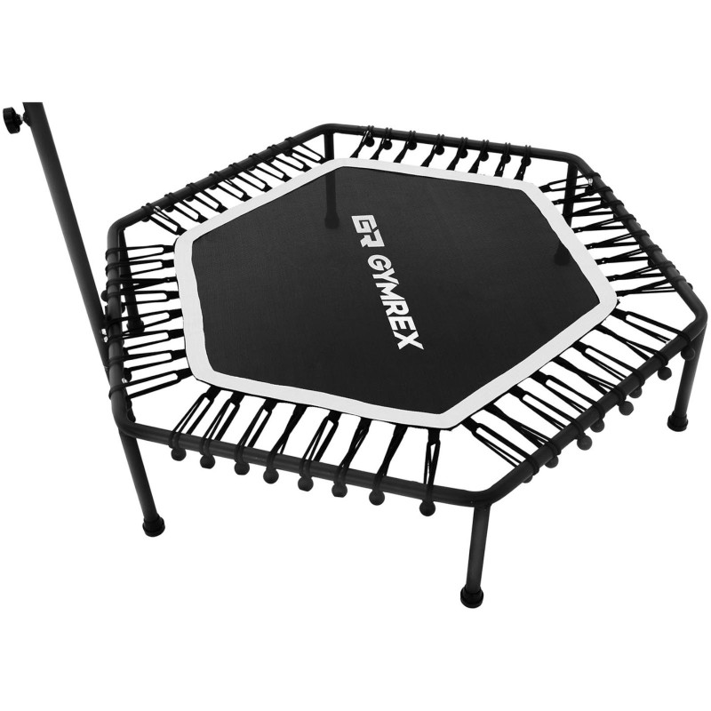 Fitneso batutas mankštai su reguliuojama rankena 124 cm juoda ir balta