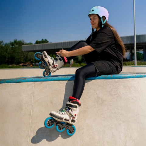 
BMX dviračio šalmas paspirtukams 48-52 cm - rausvas gradientas
