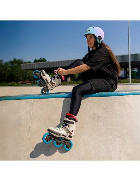 
BMX dviračio šalmas paspirtukams 54-58 cm - rausvas gradientas
