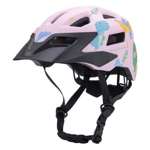 
Vaikiškas MTB dviračio šalmas su nuimamu skydeliu 48–52 cm – rožinis
