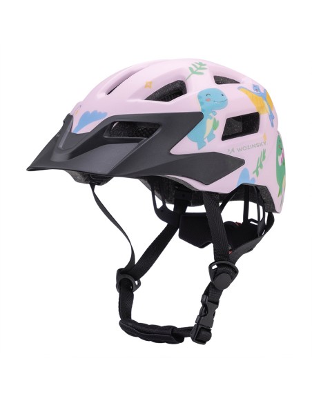 
Vaikiškas MTB dviračio šalmas su nuimamu skydeliu 48–52 cm – rožinis
