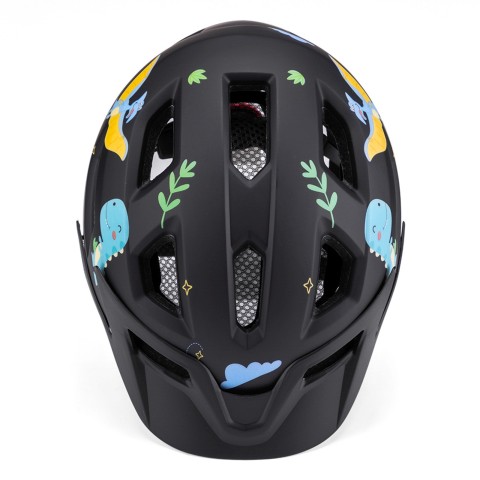 
Vaikiškas MTB dviračio šalmas su nuimamu skydeliu 48–52 cm – juodas
