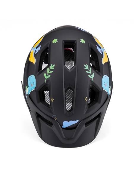 
Vaikiškas MTB dviračio šalmas su nuimamu skydeliu 48–52 cm – juodas

