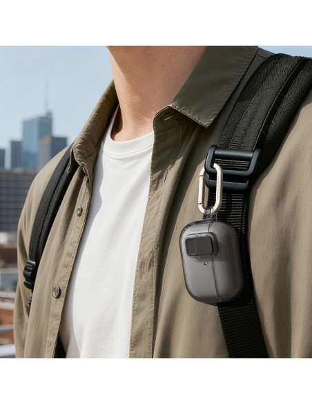 
„AirPods Pro 3“ minimalaus dizaino dėklas – juodas
