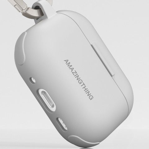 
„AirPods Pro 3 Omni“ dėklas titano spalvos – baltas

