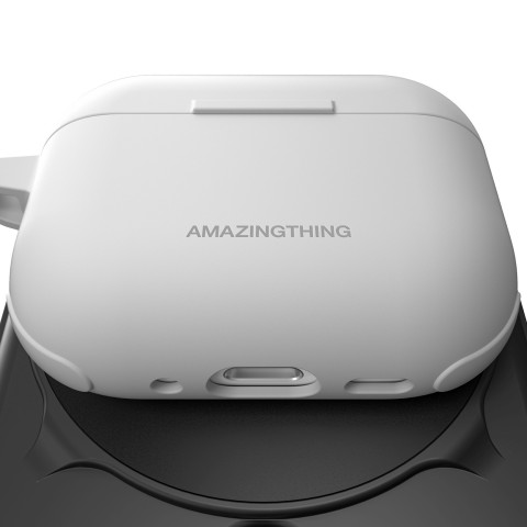 
„AirPods Pro 3 Omni“ dėklas titano spalvos – baltas
