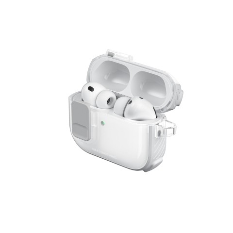 
„AirPods Pro 3 Titan Pro Mag“ dėklas – skaidrus, baltas
