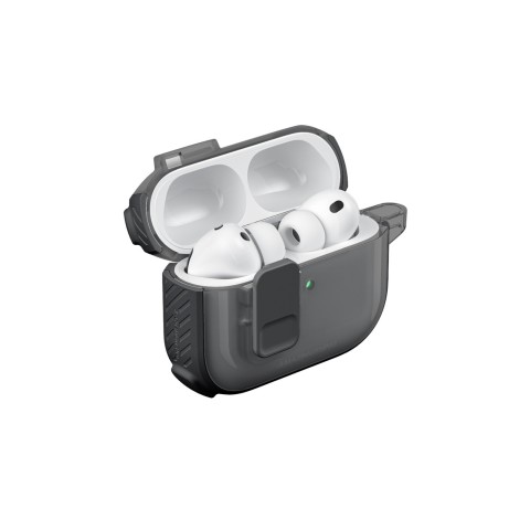 
„AirPods Pro 3 Titan Pro Mag“ dėklas – skaidrus, juodas
