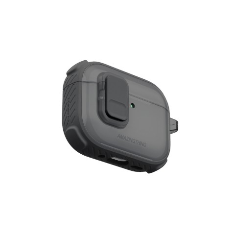 
„AirPods Pro 3 Titan Pro Mag“ dėklas – skaidrus, juodas
